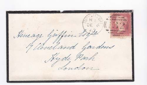 1862 penny red stamp on - 1d,